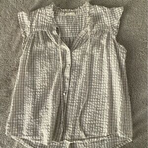 Lovestitch Beige and White Striped Top